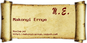 Makonyi Ernye névjegykártya